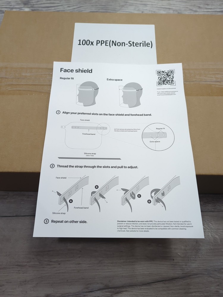Face Shield Disposable PPE Washable Protective Cover Clear Mask 100 Pack