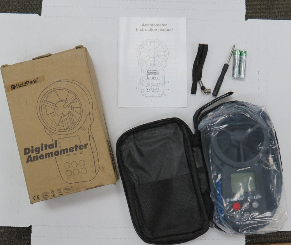 HOLDPEAK HP-866B DIGITAL ANEMOMETER NEW