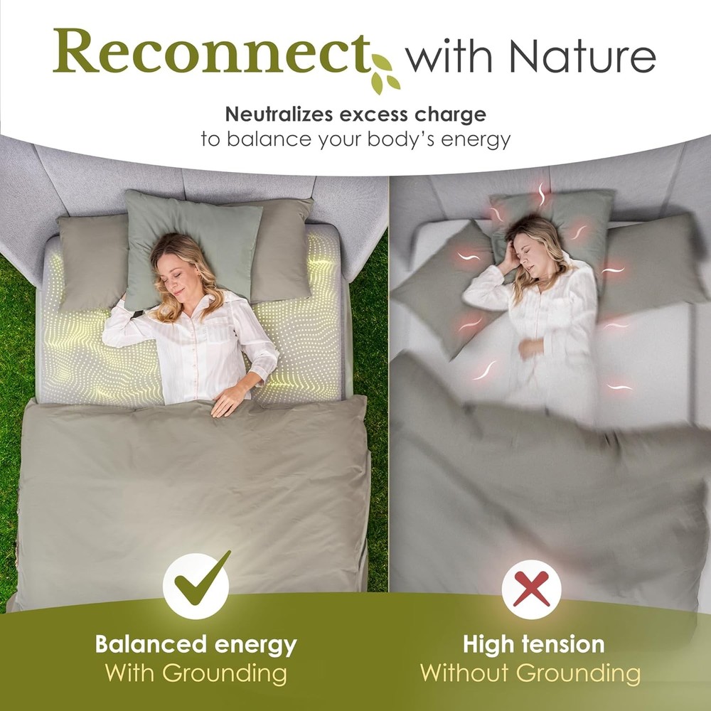 Grounding Sheets Full Size - Grey Earthing Sheets for Natural Sleep Enhancer - 9