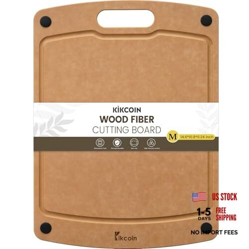 Wood Cutting Board, Cutting Boards for Kitchen 14.6"L x 10.8"W Rectangular