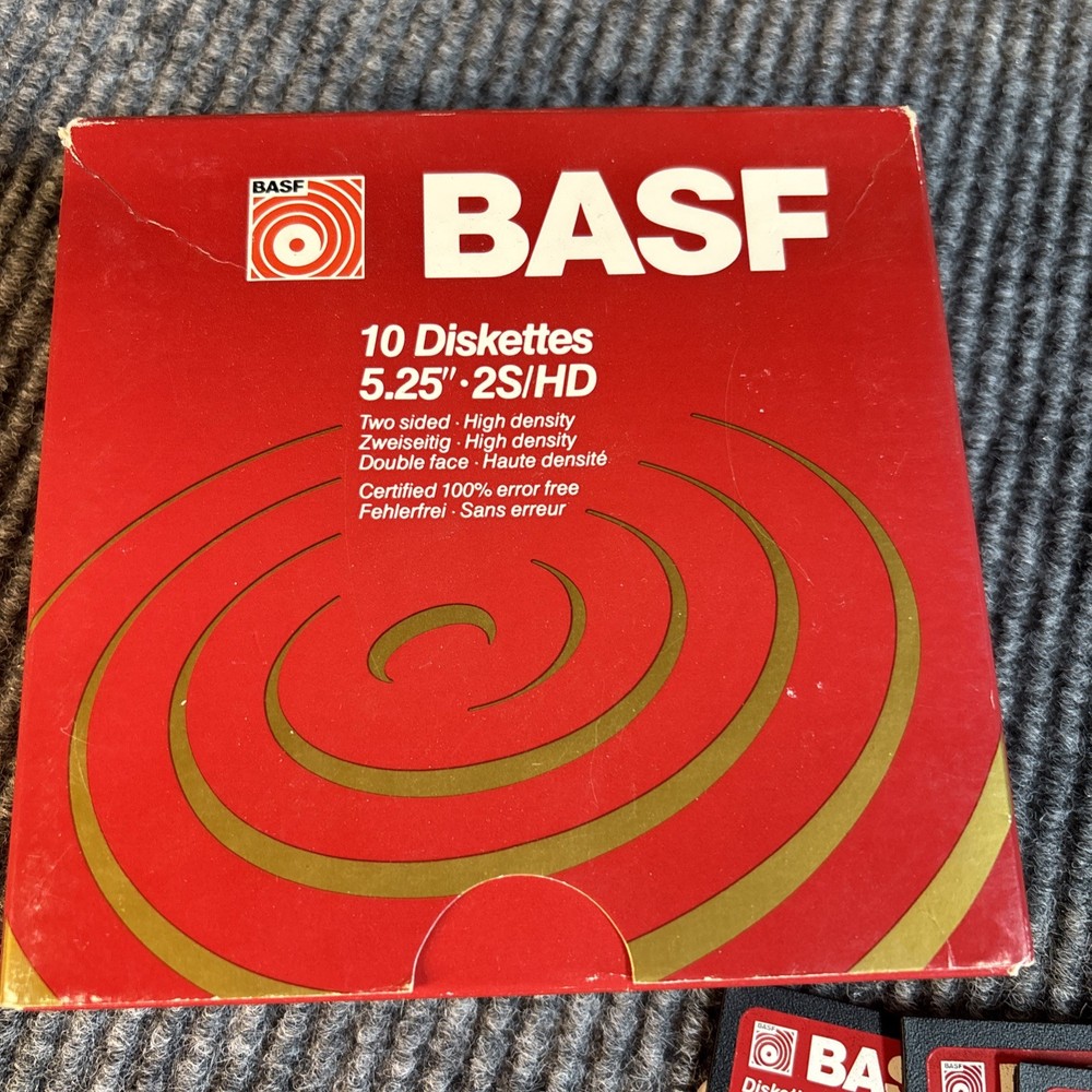 BASF Diskettes 5.25" 2S/HD Two-Sided High Density Diskettes -Read Description!