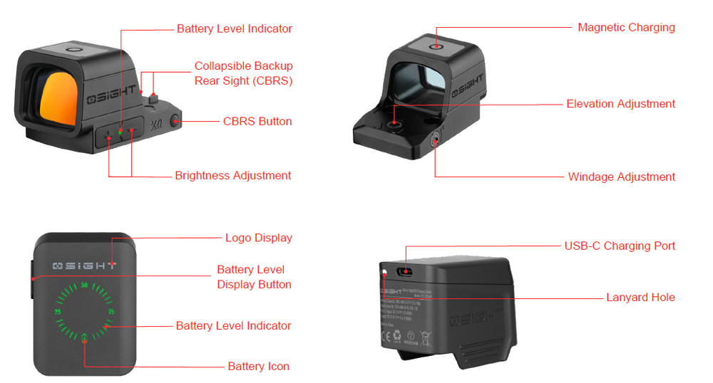Olight Osight XR Enclosed Red Dot Sight, 2/6+32 MOA Multi-Reticle System