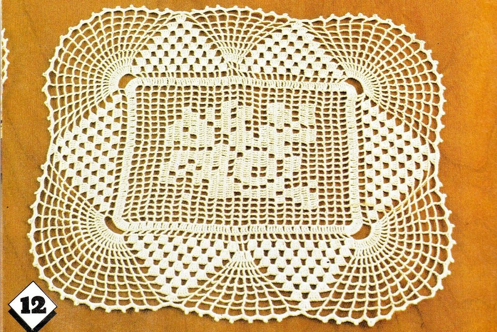 PRETTY Tea for Two Placemats & Runner/Doily/CROCHET PATTERN INSTRUCTIONS ONLY