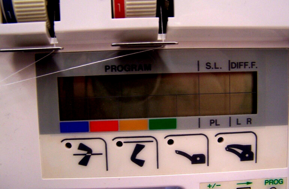 used Elna Lock Pro 4 DC Overlock Serger Machine plus Accessories powers up
