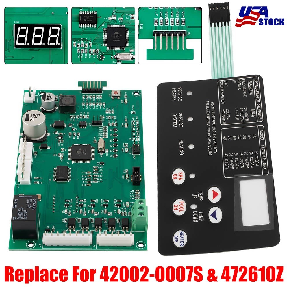 42002-0007S Control Board 472610Z Pad for Pentair MasterTemp Max-E-Therm Heaters