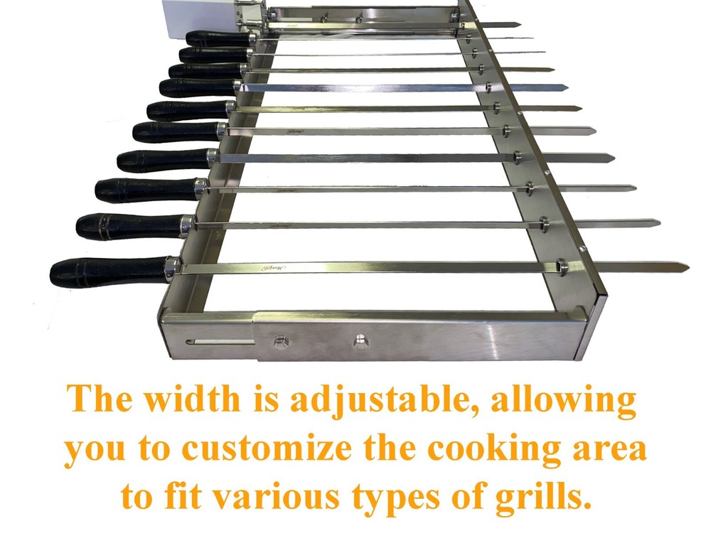 Automatic Skewer Rotator BBQ Grill | Electric Shish Kebab Machine w/ Adjustable
