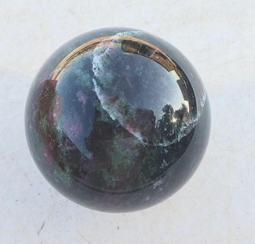 Fluorescent Ruby in Zoisite 64mm Sphere Collection Metaphysical or Decor 5198