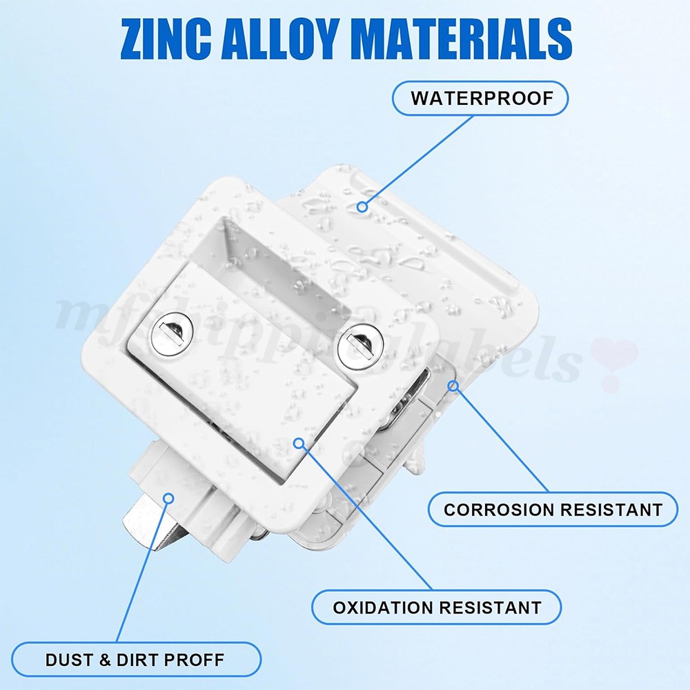 RV Paddle Entry Door Lock Latch Handle Knob Deadbolt For Camper Trailer White