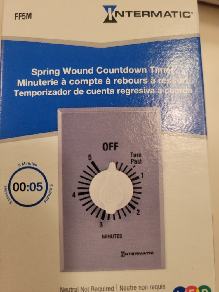 Intermatic Ff5m Timer, Spring Wound 5 minutes new