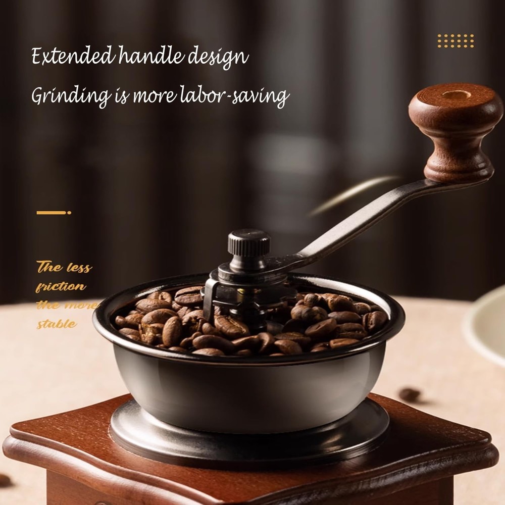 Coffee Mill Grinder - Manual Coffee Grinder with Adjustable Gear Setting and ...