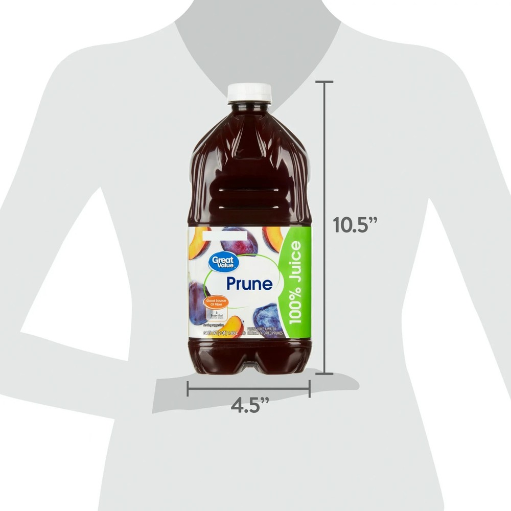 Great Value 100% Prune Juice, 64 fl oz