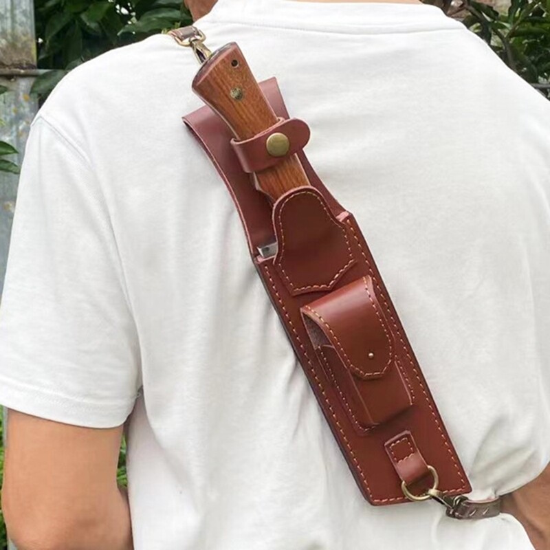 PU Leather Cutter Sheath Multi Layer PU Leather Holsters Back Hanging Cutter