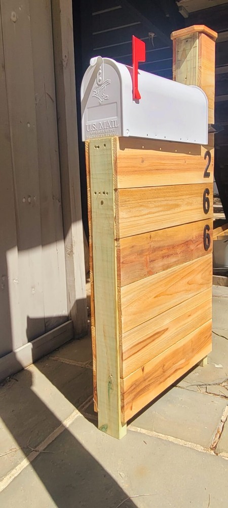 Rustic Cedar Mailbox Post, Handmade- FREE SHIPPING