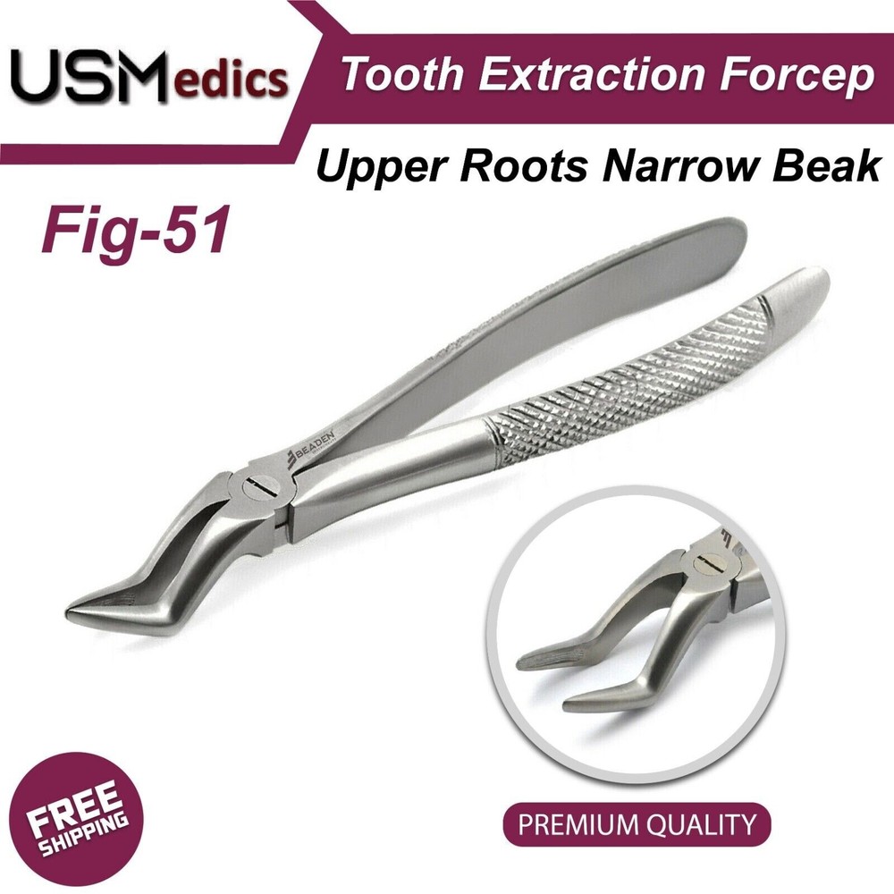 Dental Tooth Extraction Forceps Upper Lower Molars & Surgical Root Elevators