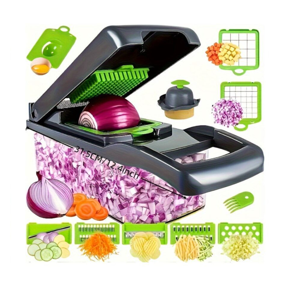 16 in 1 Vegetable Chopper & Spiralizer with Food Container Home & Kitchen Tools