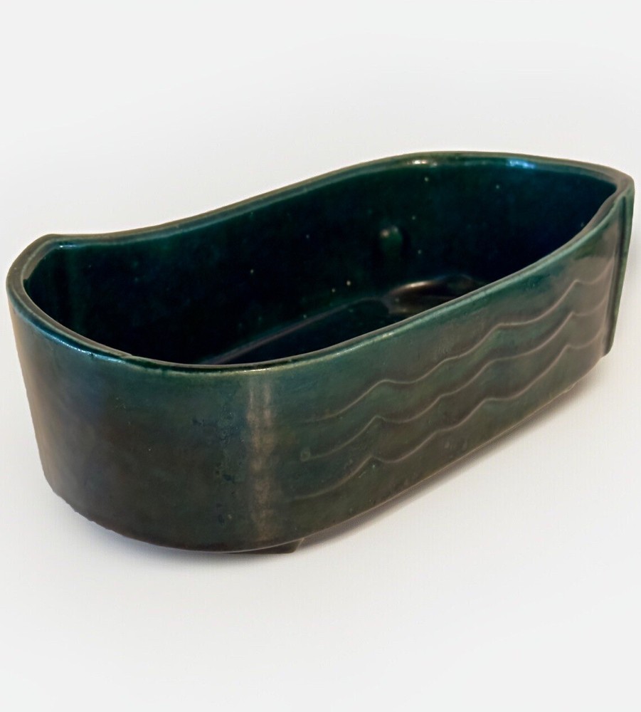 VTG UPCO 263 Ceramic BluGreen Pottery Rectangle Planter USA
