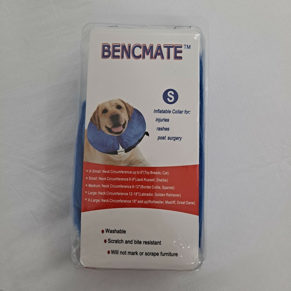 Inflatable Dog Collar Washable Bencmate small BLUE Cone
