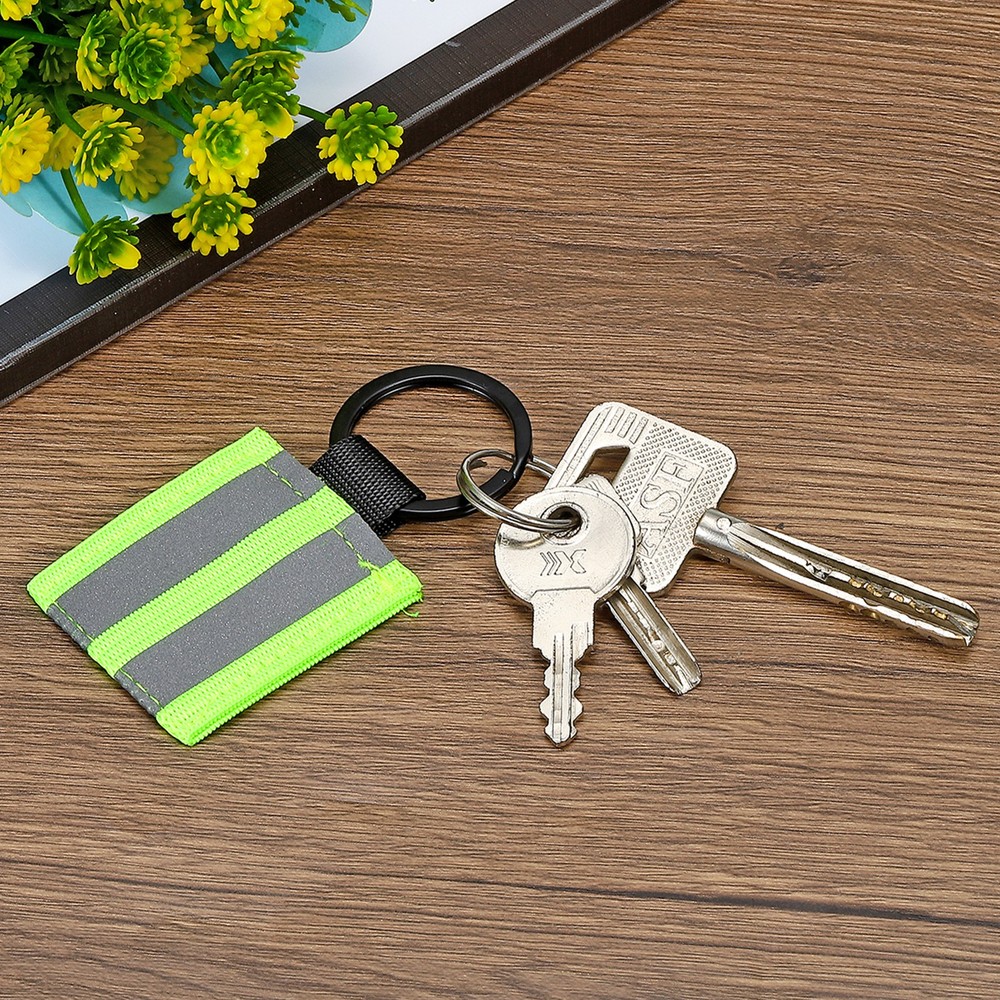 Reflective Keychain Tags, 12pcs Double Sided Zipper Pulls, Fluorescent Green