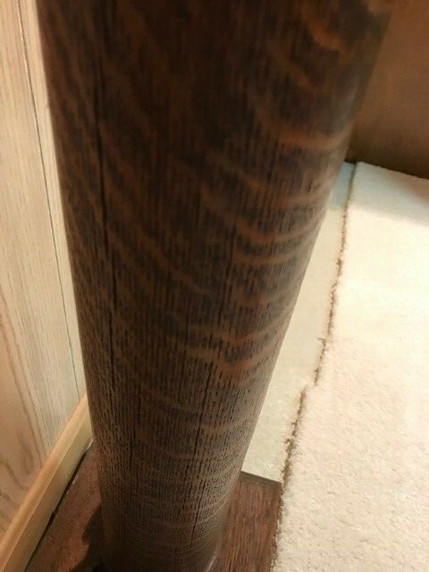 antique architectural solid oak pillar ornate carving on base 53" tall