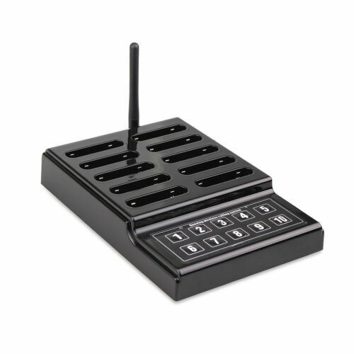Wireless Restaurant Guest Waiter Calling Paging System Transmitter+10Call Pagers