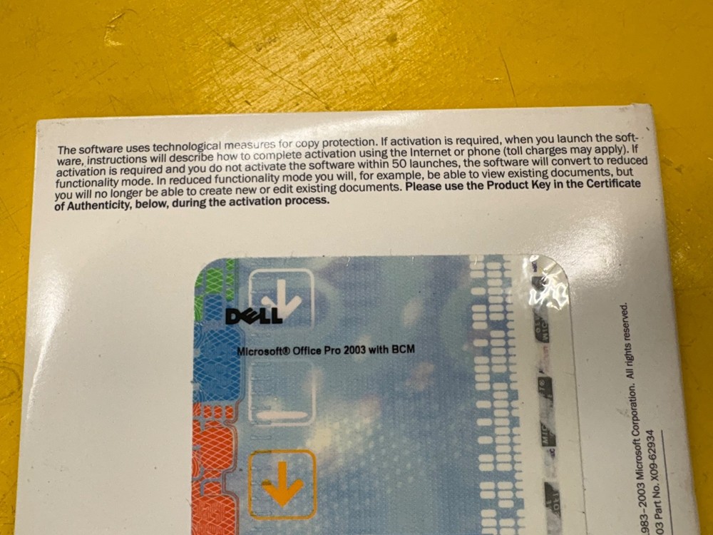Microsoft Office PRO 2003 software
