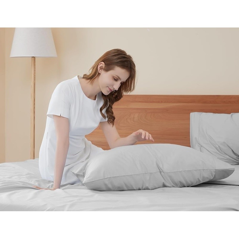 Breathable 100 Cotton Queen Pillowcases Set Soft Comfortable Sleep Accessories