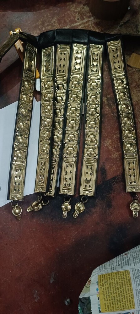 Rome centurion cingulum re-enactment belt Brass & Leather Straps Hanging Decor