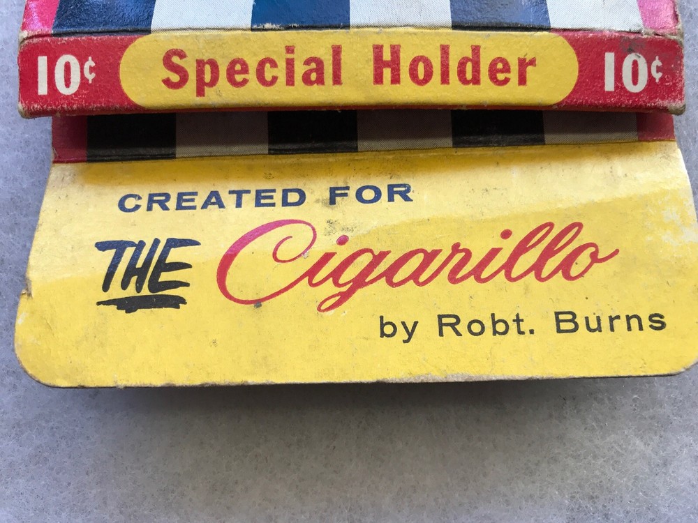 Robert Burns Vintage Cigarillo Display Card & One Holder