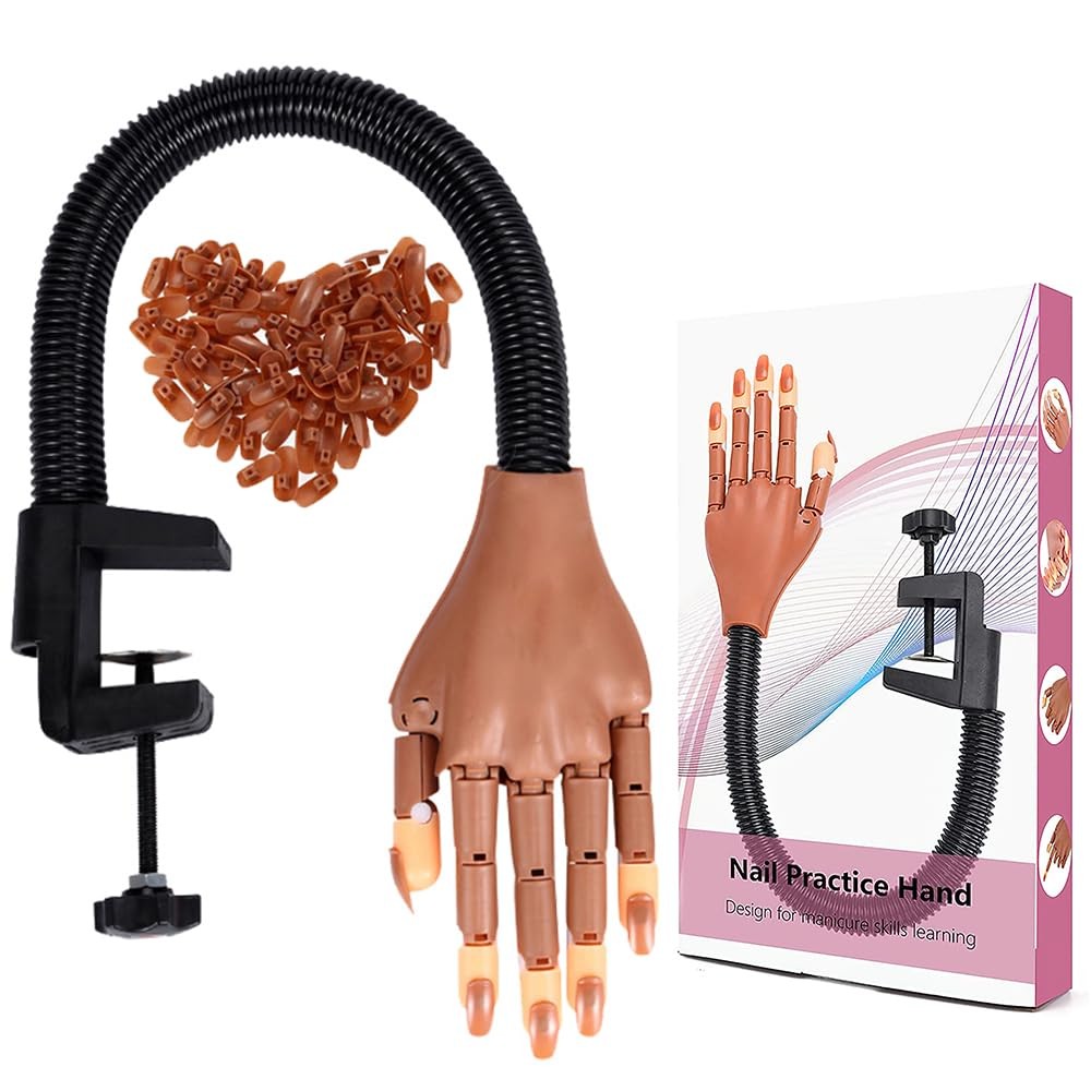 Practice Hand for Acrylic Nails, Professional Nail Practice Hand for Training...
