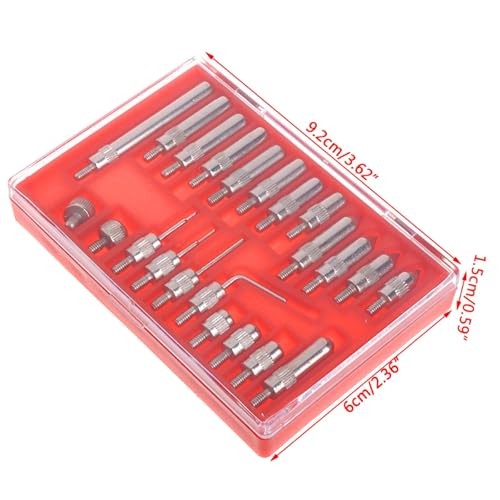 Threaded Point Tip Set, 22 Pcs Dial Indicator Point Steel Probe Test End Tips
