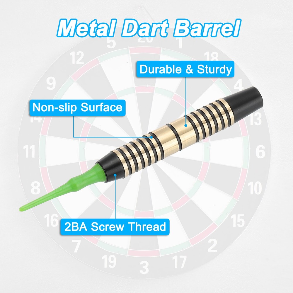 6Pcs 16 Grams Copper Dart Replacements Barrel Black Gold
