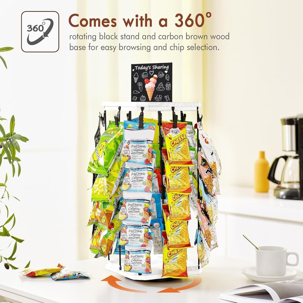 Space-Saving Chip Rack Display: 5 Tiers with 40 Clips - Effortless Access!