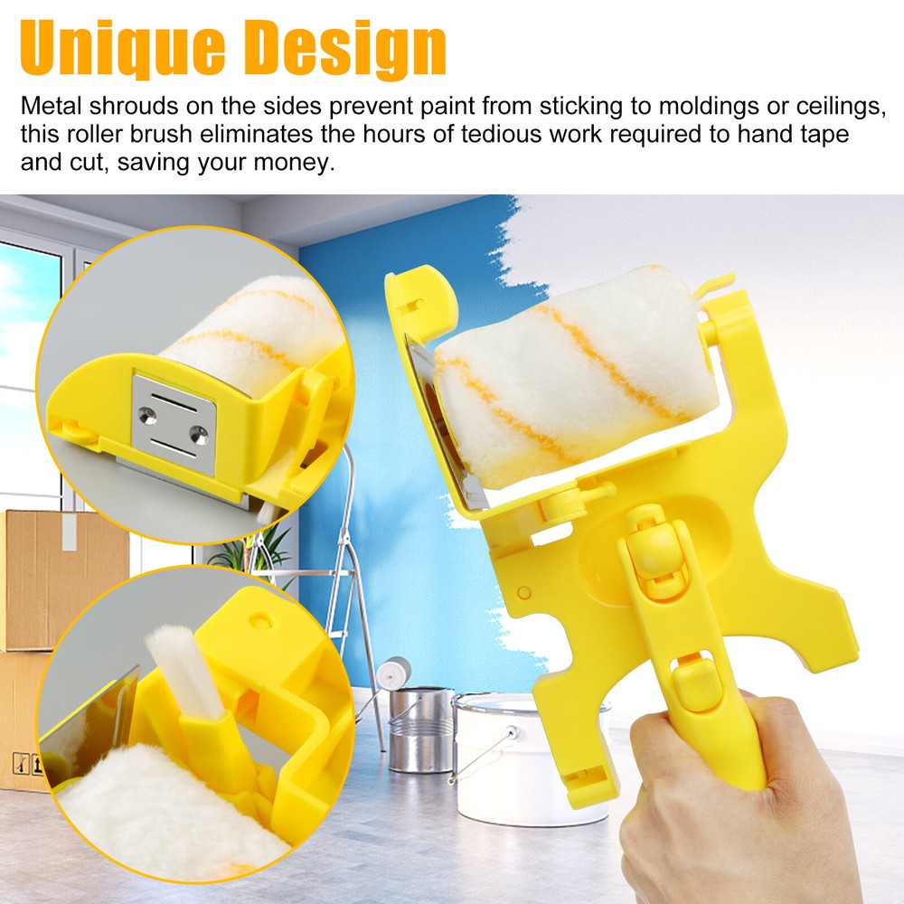 2Pcs Clean-Cut Paint Edger Roller Brush Safe Tool for Room Corner Wall Ceiling