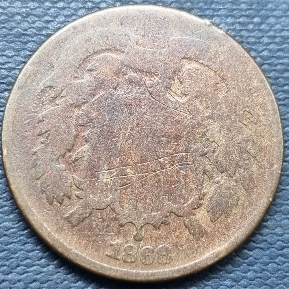 1868 Two Cent Piece 2c Type Coin Circulated #97009