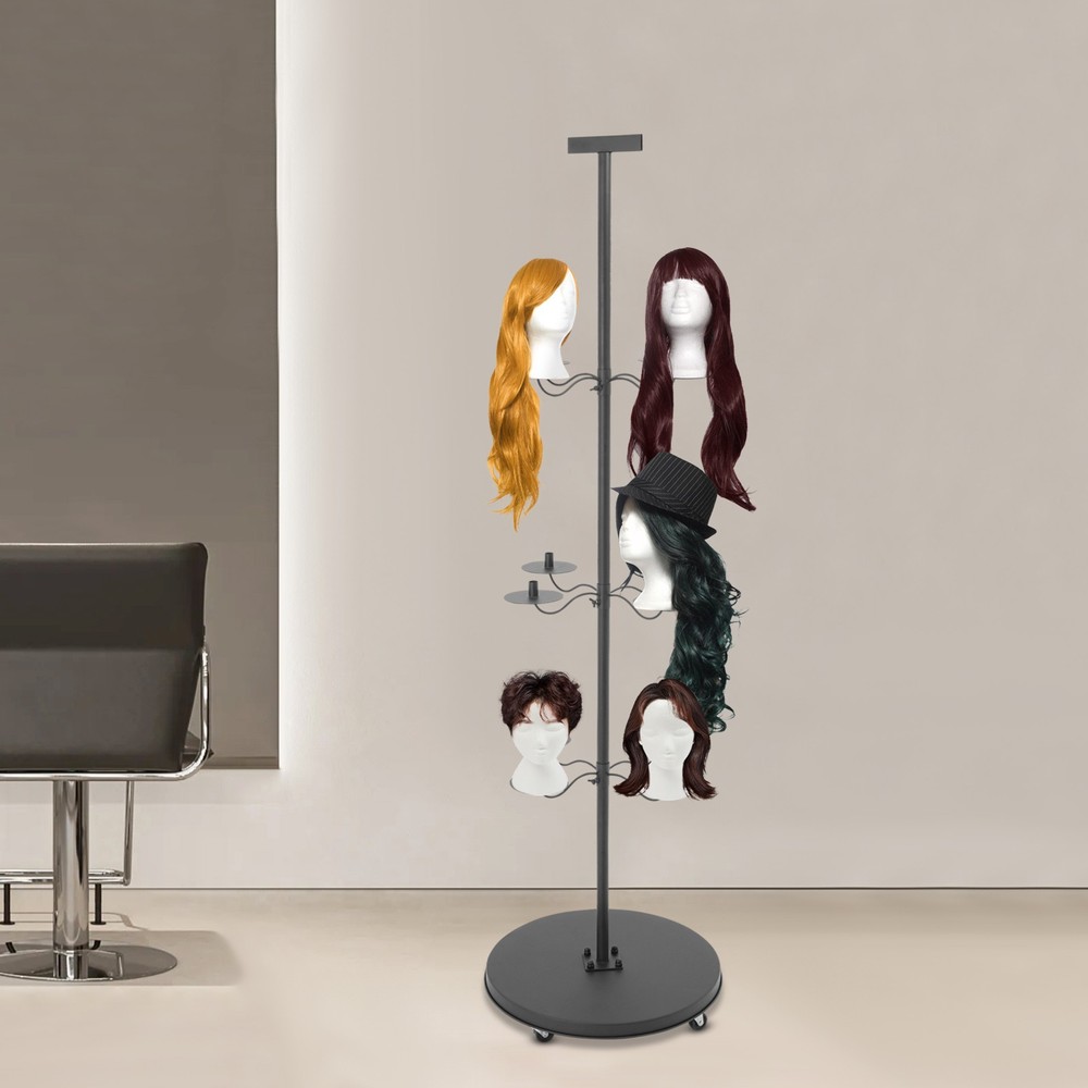 Wig Head Stand, Wig Display& Storage Rack, 12-Head Wig Holder