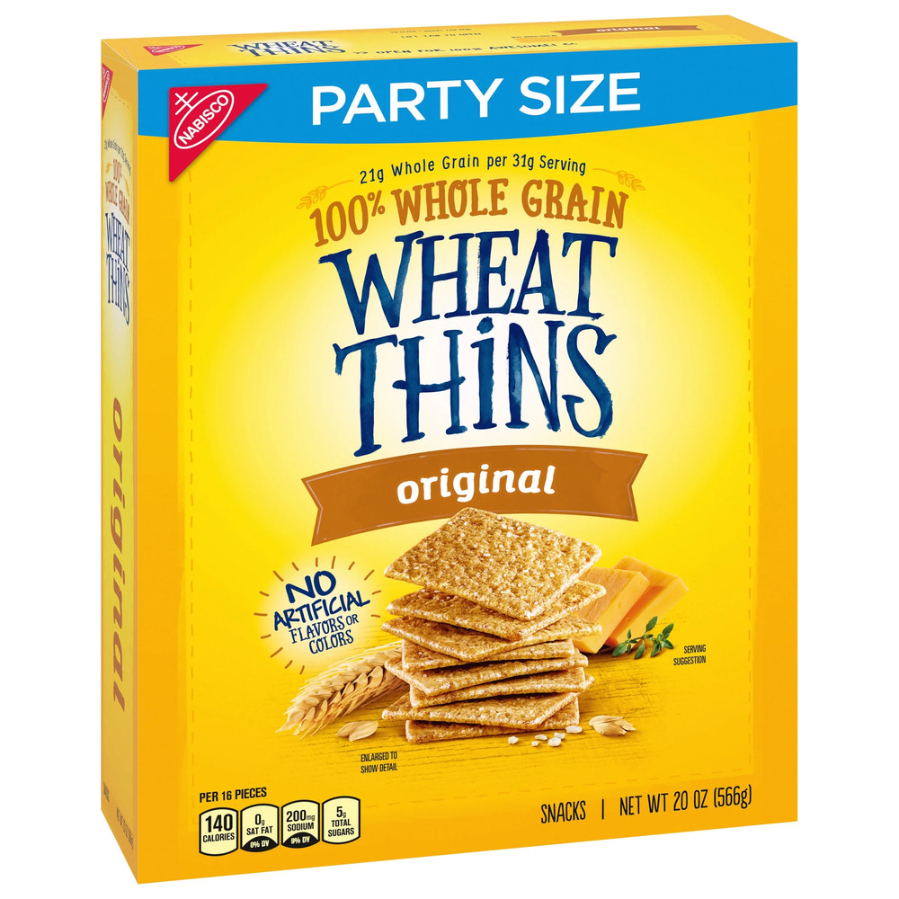 Original Whole Grain Wheat Crackers, Party Size, 20 Oz Box