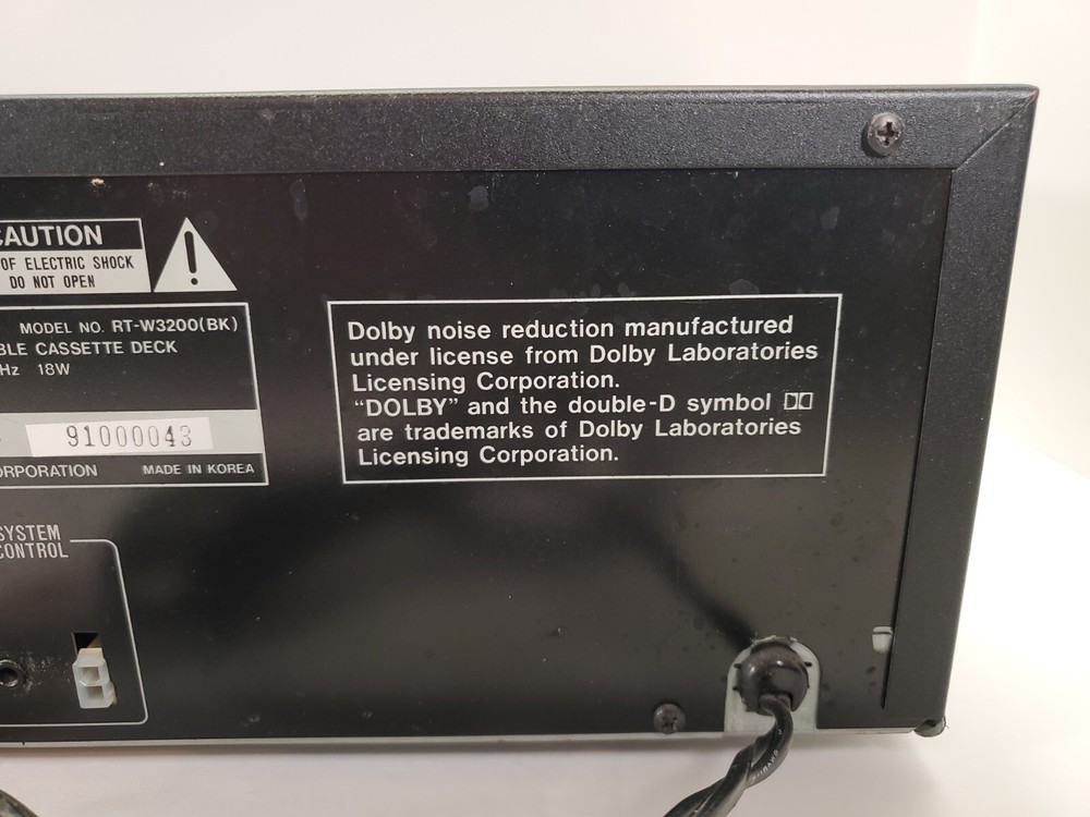 Sharp RT-W3200 Stereo Double Cassette Deck Tested No Remote