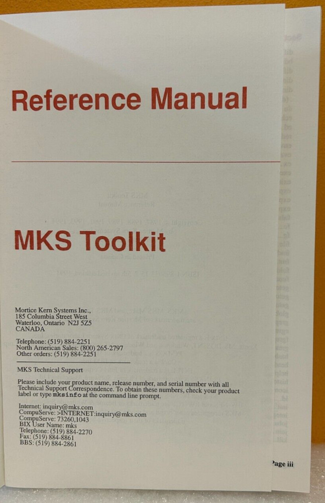 MKS Toolkit IBSN-1-895033-15-2 1994 Reference Manual.