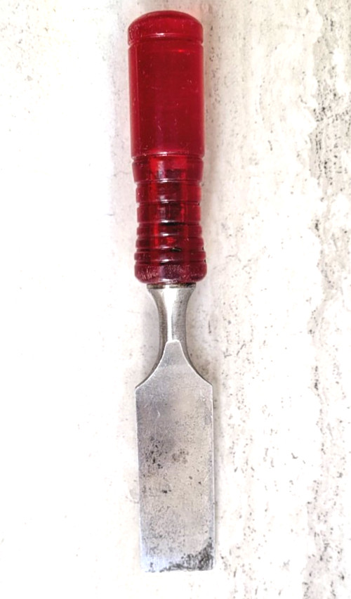 MILLERS FALLS No 1430 CHISEL VINTAGE RED PERMALOID HANDLE TOOL