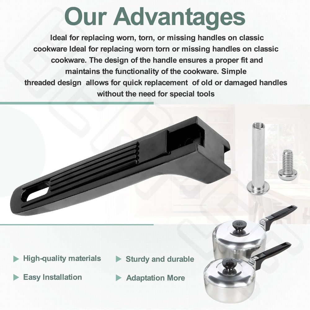 BERPSE Cookware Pot Replacement Handles for Magnalite, Wagner middle, Black