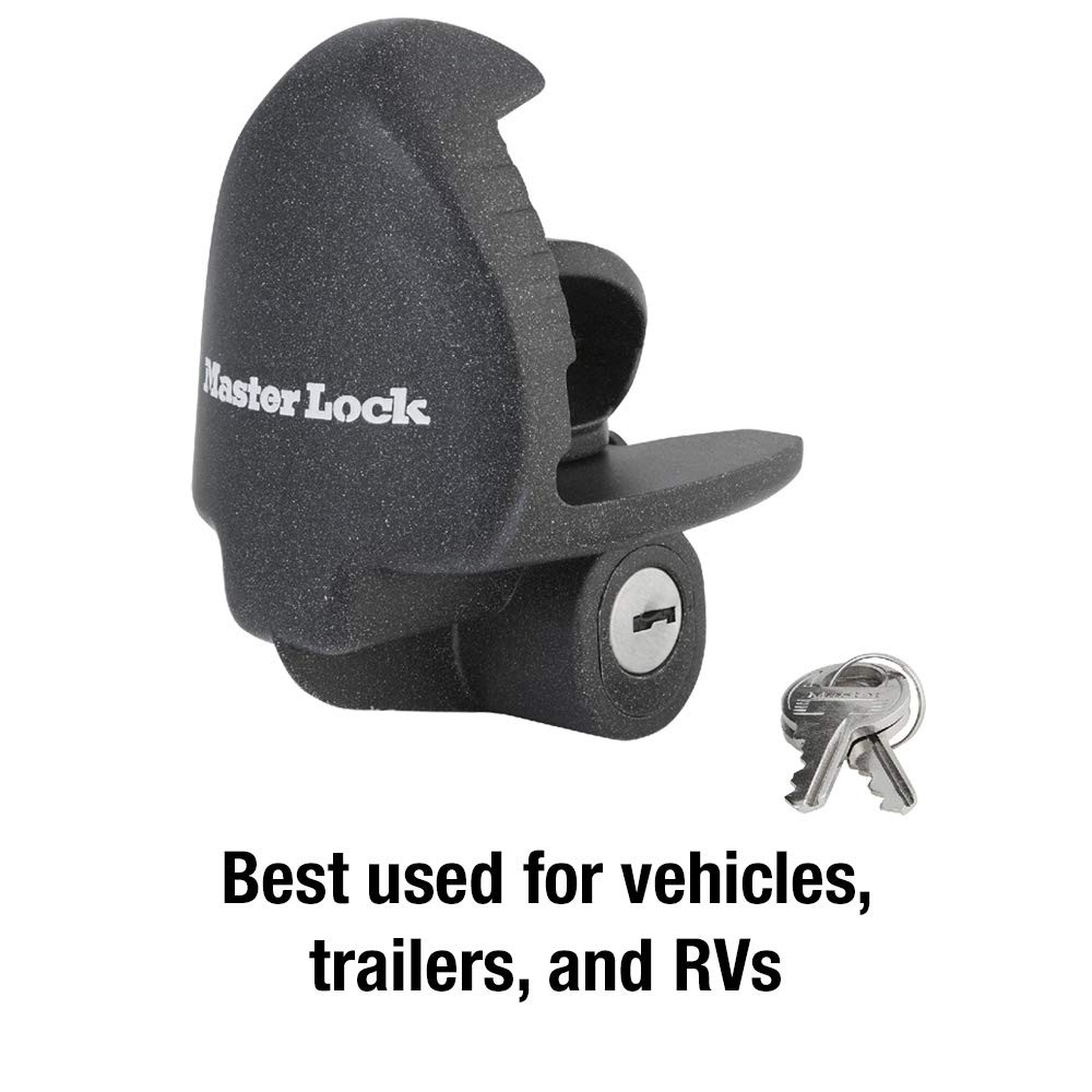 Master Lock Black Universal Size Trailer Hitch Lock, Coupler