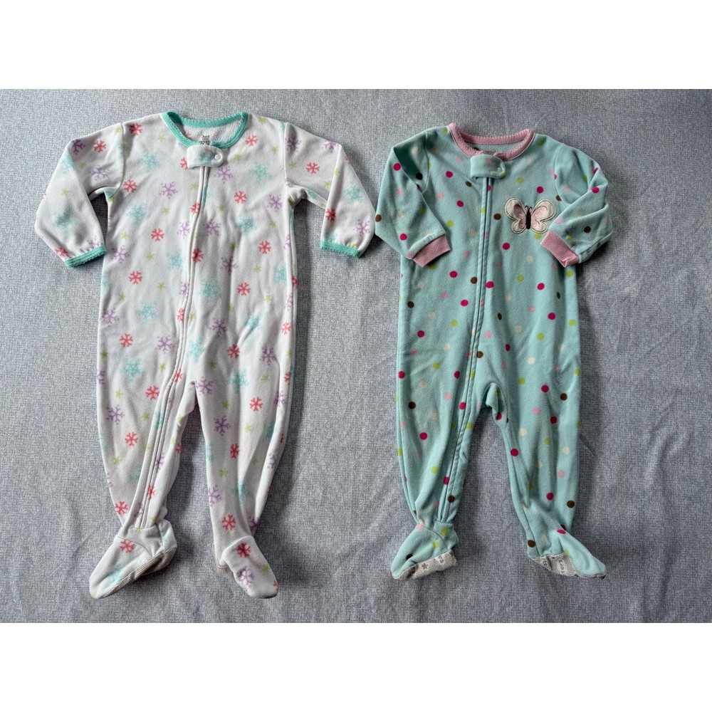 12 Month Fleece Footed Sleepers