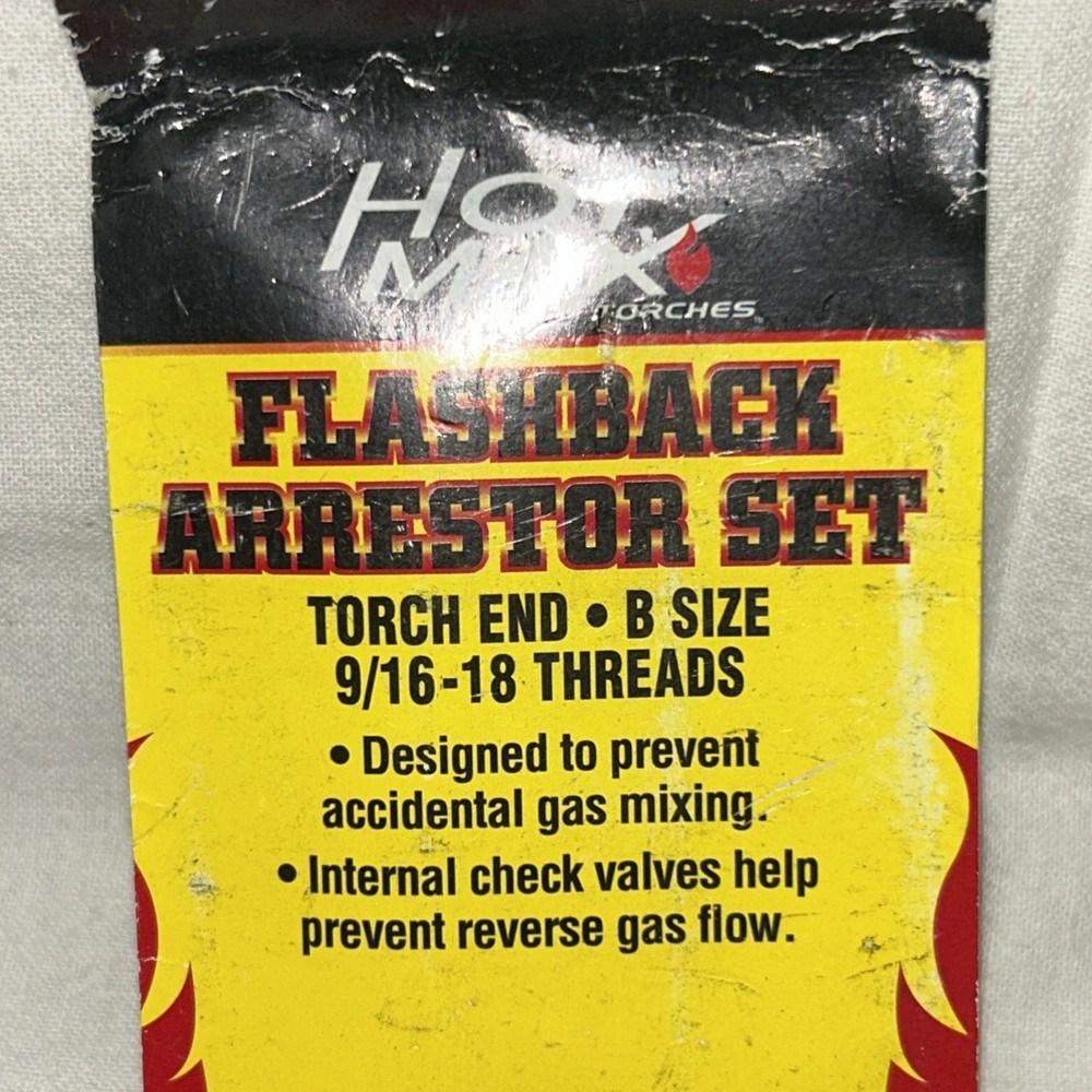 HOT MAX Torches FLASHBACK ARRESTOR SET 24011 B Size 9/16-18 Threads