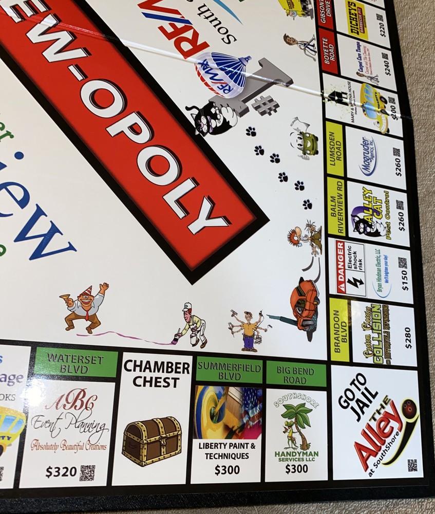 Riverview-opoly Replacement Game Board
