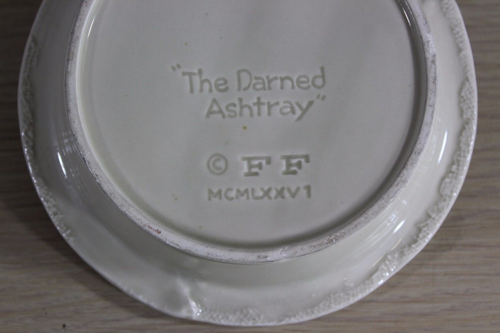 Fitz and Floyd 1976 The Darned Ashtray Ash Tray