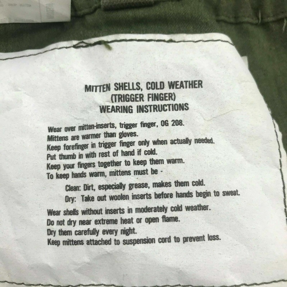 US MILITARY ARMY TRIGGER FINGER MITTEN SET SHELL+ INSERTS LINERS N/L EXC