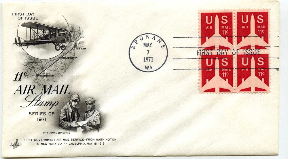 C78  11c Jet Artcraft, blk4  FDC