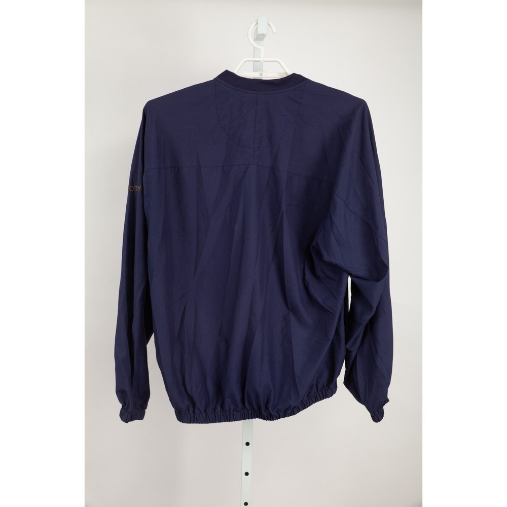 FootJoy Windbreaker Pullover Mens Large Navy Blue V-Neck TPC Golf Jacket