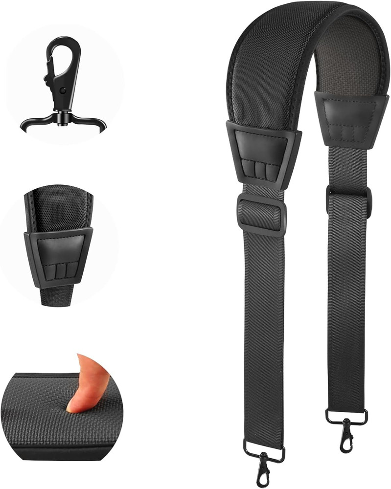 67" Universal Shoulder Strap, Neoprene Thick Padded Bag Strap with Double Adjust