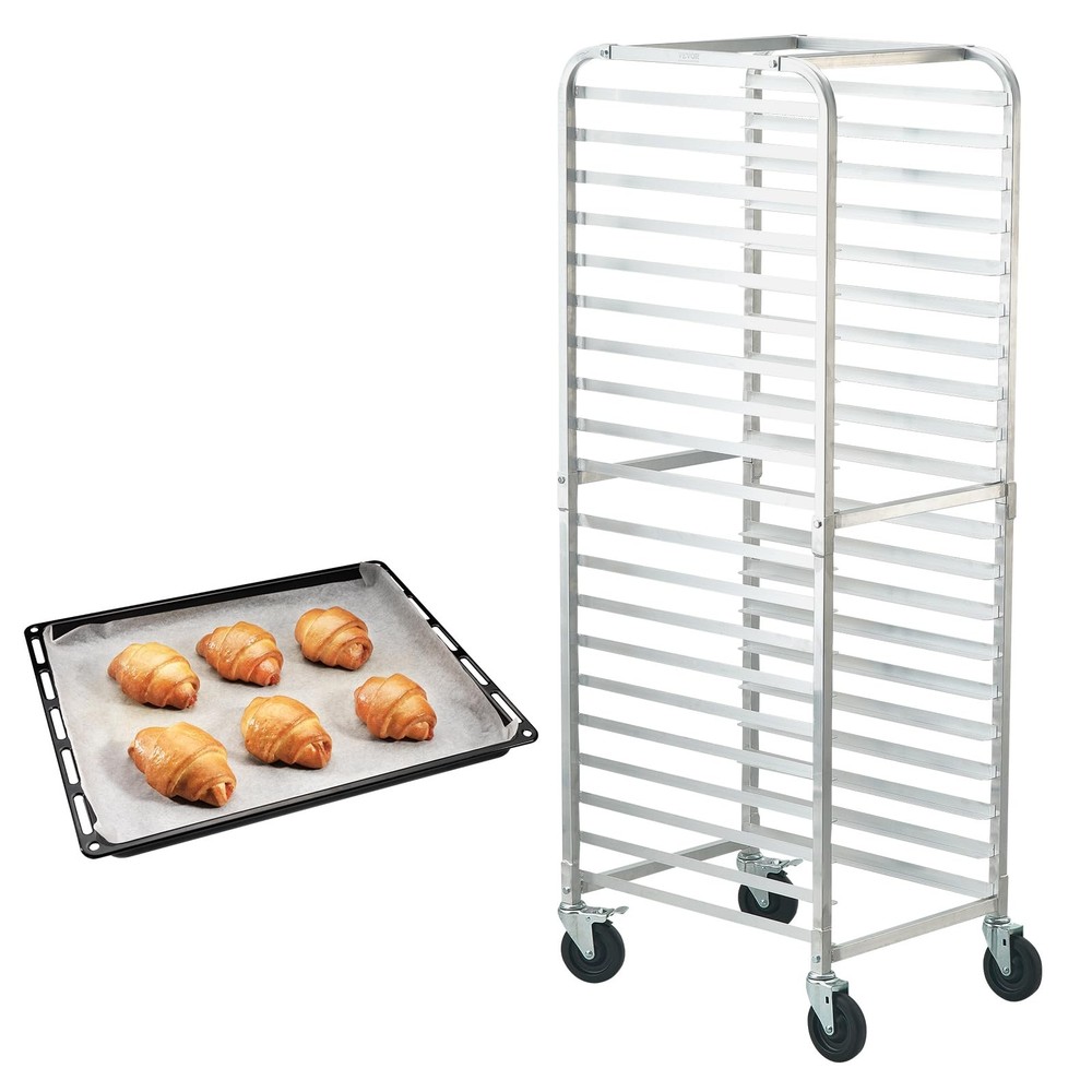 20 Tier Silver Bakery Rack Commercial Bun Pan Storage Durable Easy Assembly